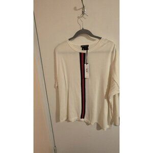 Peace of Cloth Sweater Womens Size 1X NWT Holiday Festive White Green Red Preppy